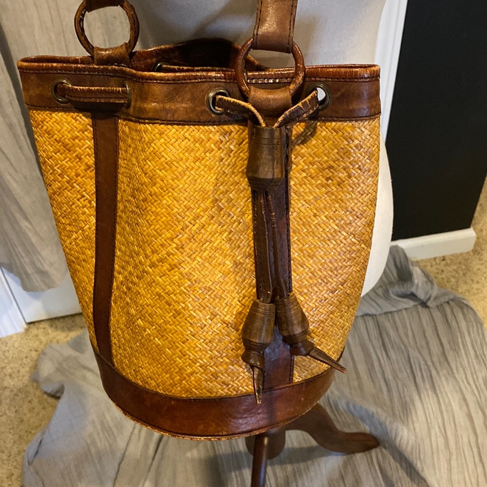 Very Unique Vintage Boho Chic Bucket Purse With adjustable Straps
